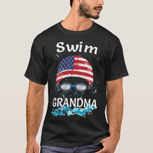 Camiseta Swim Swimmer Funny Swimming Grandma Goggles Cap ho (Frente)