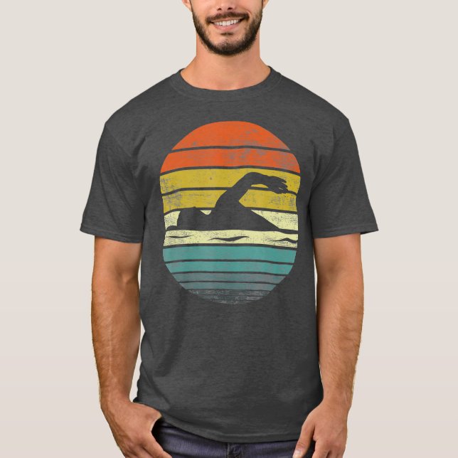 Camiseta Swimmer Gifts Funny Retro Vintage Sunset Swim (Frente)