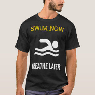 Camiseta Swimmer Natação Gif Respira Mais Tarde Juventude N