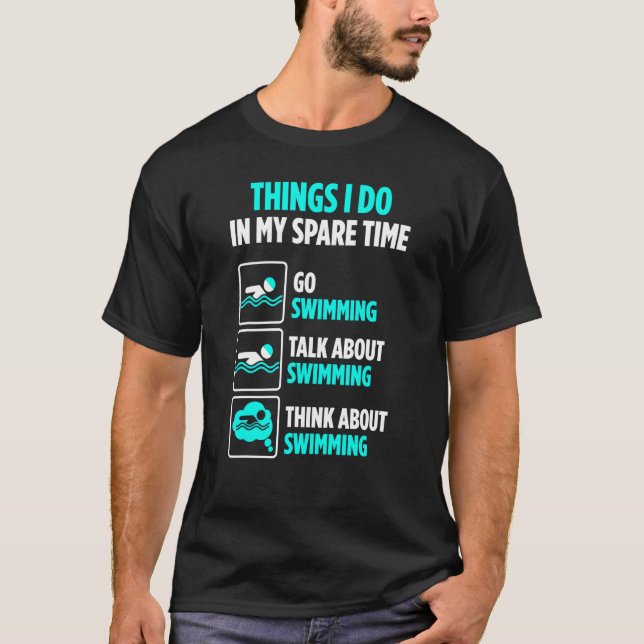 Camiseta Swimmer Spare Time Fala Sobre Nadar (Frente)