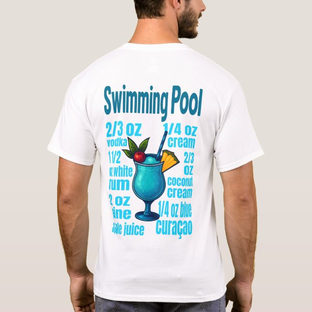 Camiseta Swimming Pool T-Shirt – Retro Tropical Cocktail (Verso)
