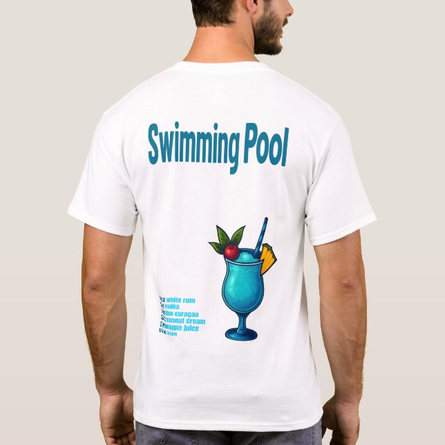 Camiseta Swimming Pool T-Shirt – Retro Tropical Cocktail (Verso)