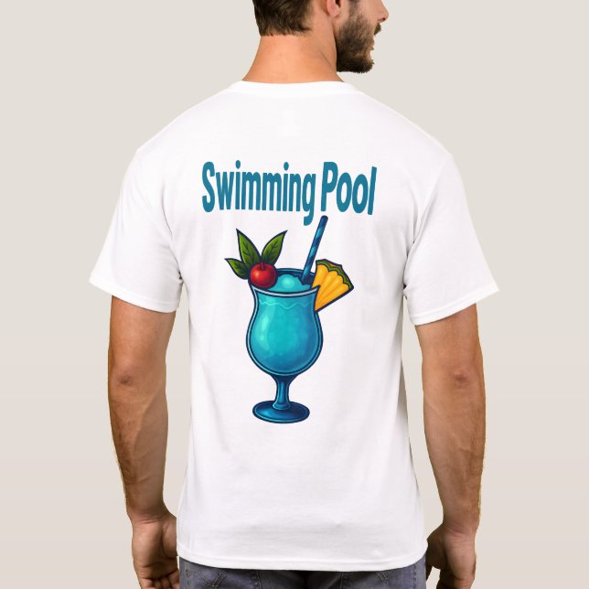 Camiseta Swimming Pool T-Shirt – Retro Tropical Cocktail (Verso)