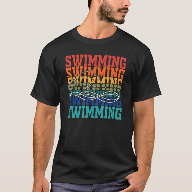 Camiseta Swimming Vintage Retro Swim Swimmers   (Frente)