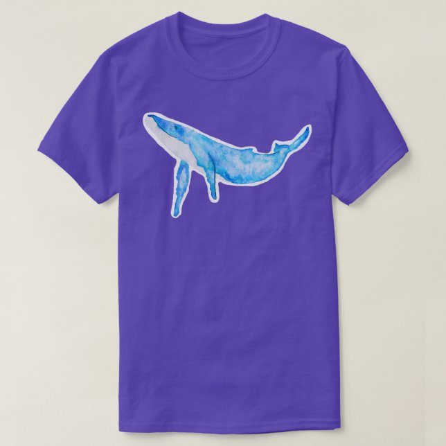Camiseta Swimming Watercolour Humpback Whale (Frente do Design)