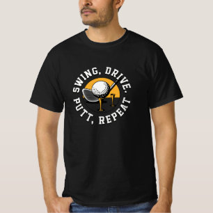 Camiseta Swing,drive,putt golf repetido