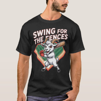 Camiseta Swing For The Fences Beisebol Cabra Casa