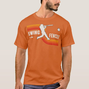 Camiseta Swing For The Fences Retro Baseball Divertido
