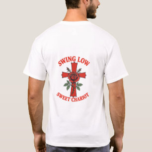 Camiseta Swing Low Sweet Chariot Rosa & Cruz Motivo