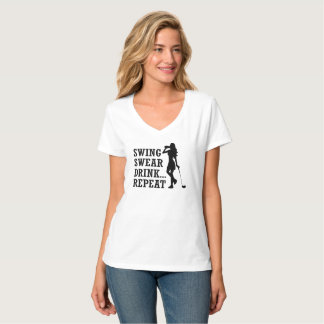 Camiseta Swing Swear Drink Repeat, Presente para amante de 
