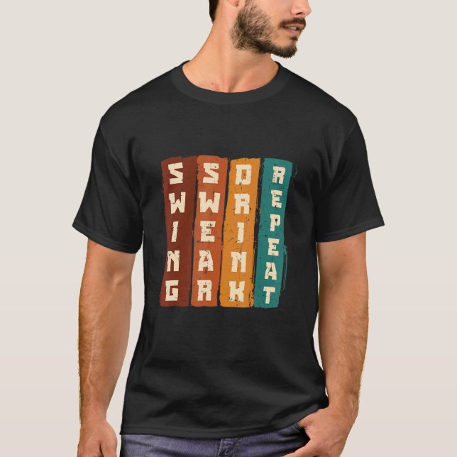 Camiseta Swing Swear Drink Repete Golf Entusiasta Brincadei (Frente)
