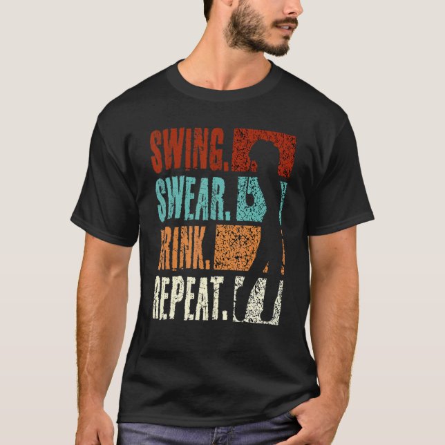 Camiseta Swing Swear Drink Repetir Golf 2 (Frente)