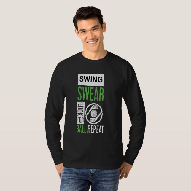 Camiseta Swing Swear Procura Por Tela De Repetição Da Bola (Frente Completa)