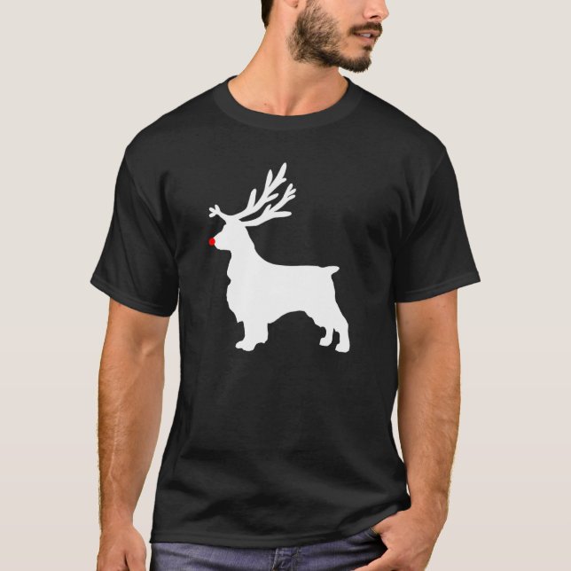 Camiseta Swinger Spaniel Dog Reindee de Natal (Frente)