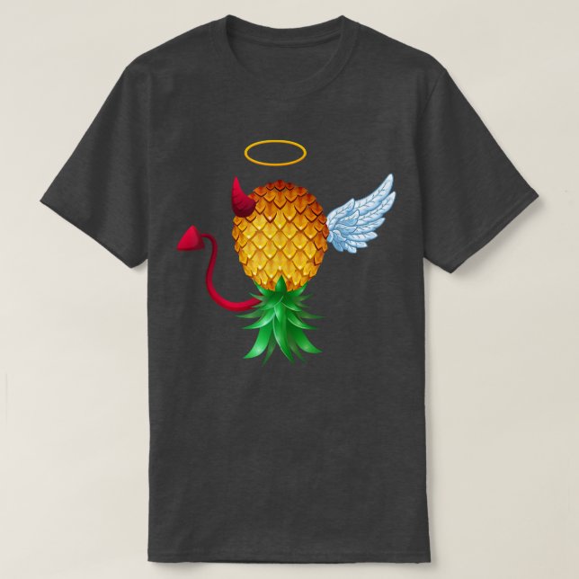Camiseta Swinger Upside Down Pineapple Half Devil Half Ange (Frente do Design)