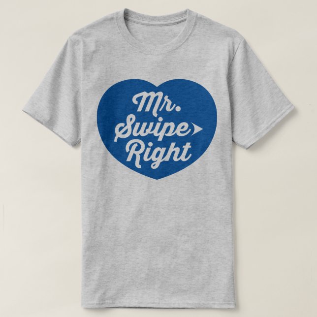 Camiseta Swipe Right Mobile Namorando Slogan Engraçado (Frente do Design)