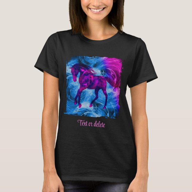 Camiseta Swirling Fractal Fantasy Horse Art Personalized (Frente)