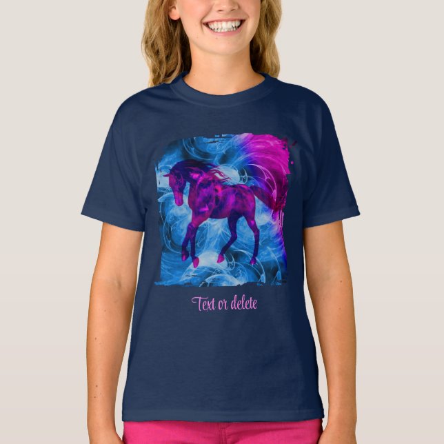 Camiseta Swirling Fractal Fantasy Horse Art Personalized (Frente)