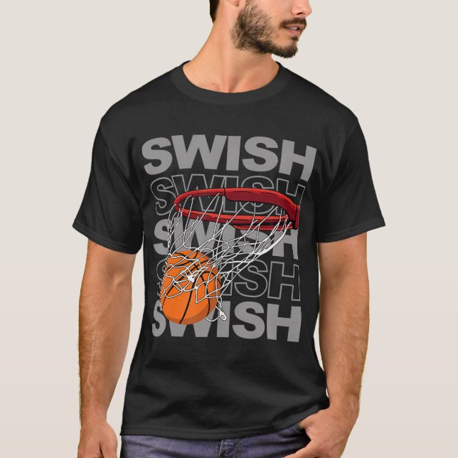 Camiseta Swish de basquete (Frente)