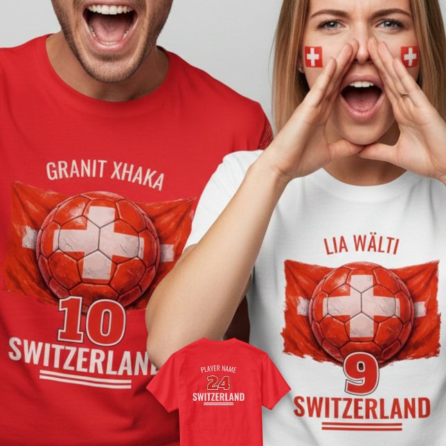Camiseta Switzerland Football National Flag Heritage Soccer (Criador carregado)