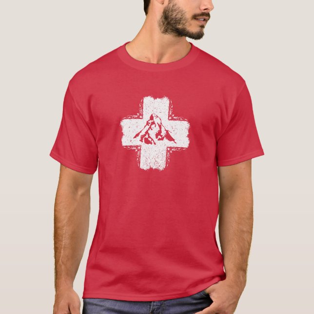 Camiseta Switzerland T-Shirt - Swiss Flag T-Shirt (Frente)