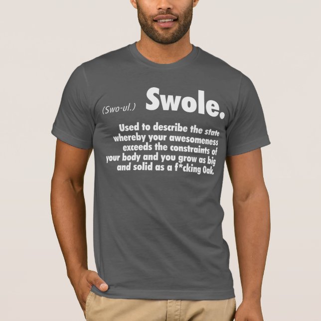 Camiseta Swole Definition - Humor de Gym na Construção de P (Frente)