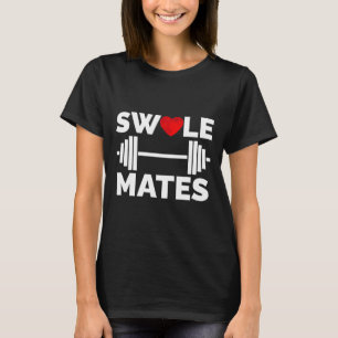 Camiseta Swole Mates Correspondentes Casais Workout Gym Par