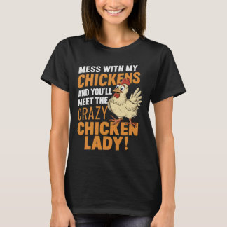 Camiseta Sy Crazy Chicken Lady Alerta Para Amantes de Aves
