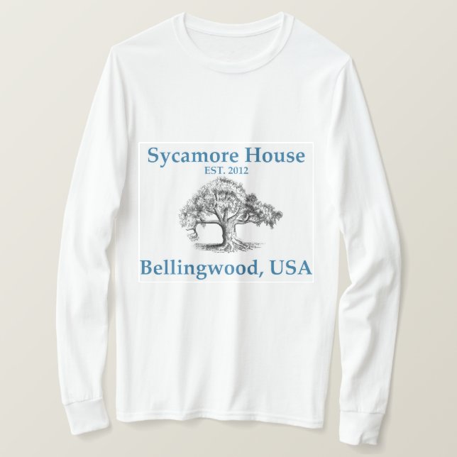 Camiseta Sycamore House Long Sleeve T-shirt (Frente do Design)