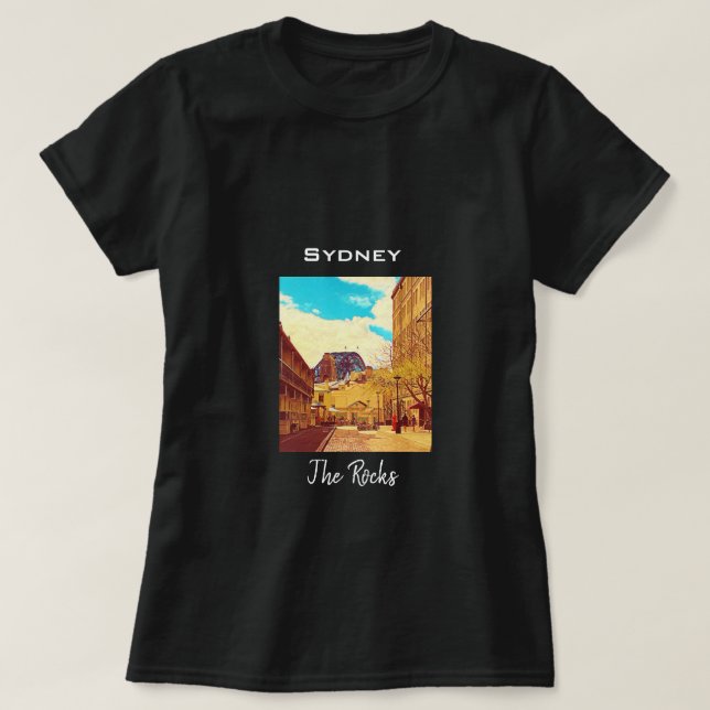 Camiseta Sydney As Rochas com a viagem da Ponte Portuária (Frente do Design)