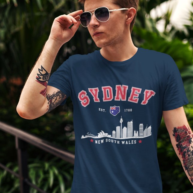 Camiseta Sydney Australia Modern Skyline City (Criador carregado)