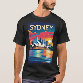 Camiseta Sydney Austrália Skyline Sunset Viagem
