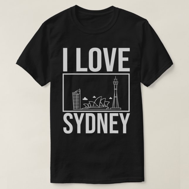 Camiseta Sydney Austrália - Viagem do mapa Skyline City (Frente do Design)
