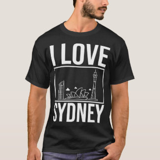 Camiseta Sydney Austrália - Viagem do mapa Skyline City