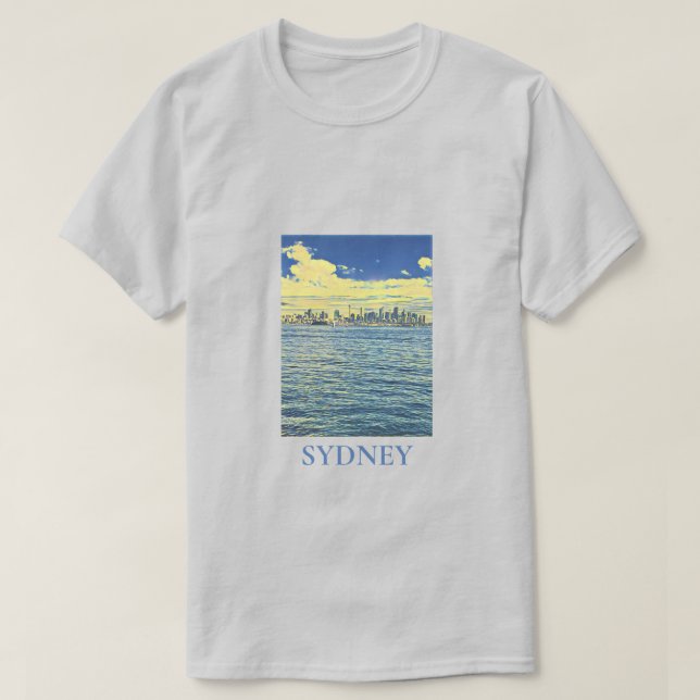 Camiseta Sydney Harbor skyline viagem art (Frente do Design)