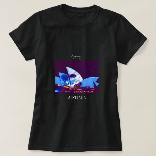 Camiseta Sydney Opera House - Austrália colorida (Frente do Design)