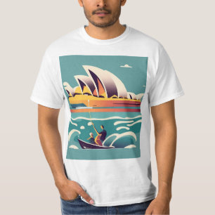 Camiseta Sydney Opera House Austrália pintando souvenir