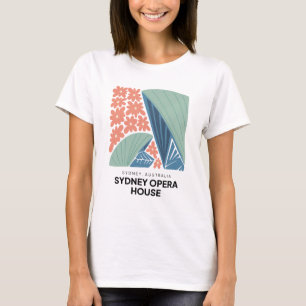 Camiseta Sydney Opera House Austrália viagem floral