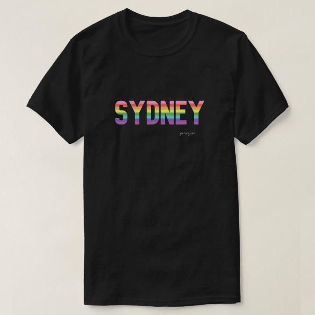 Camiseta Sydney Pride T-shirt | Bandeira Gay (Frente do Design)