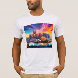 Camiseta Sydney Skyline Grafite Art