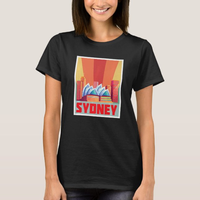 Camiseta Sydney Skyline Retro Opera House New South Wales A (Frente)