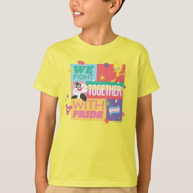 Camiseta SYLVESTER™ E TWEETY™| Lutamos Juntos Com Orgulho (Frente)