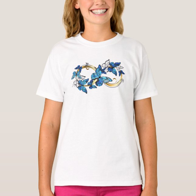 Camiseta Symbol Infinity of Blue Morpho Butterflies (Frente)