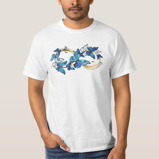 Camiseta Symbol Infinity of Blue Morpho Butterflies (Frente)
