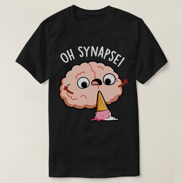 Camiseta Synapse Funny Brain Pun (Frente do Design)