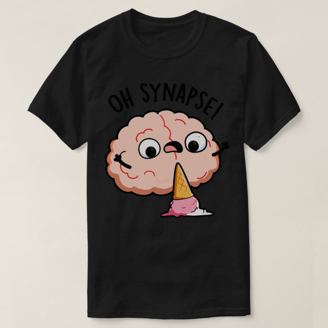 Camiseta Synapse Funny Brain Pun 1 (Frente do Design)