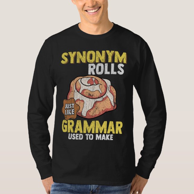 Camiseta Synonym Rolls English Teacher Grammar Nerd (Frente)