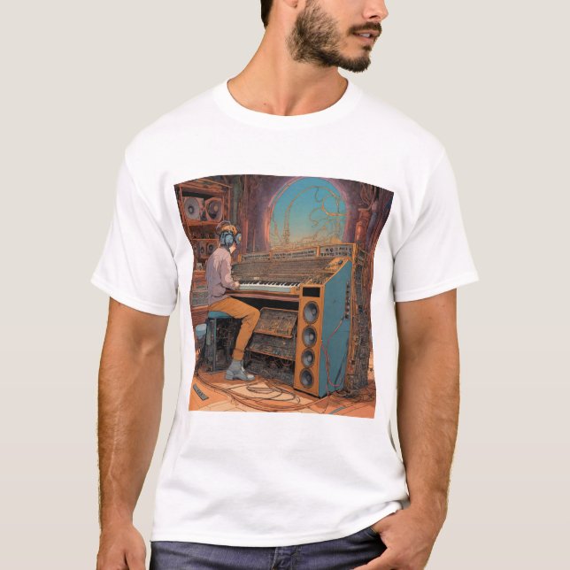 Camiseta Synth Odissey: Musical Inspirado em Moebius (Frente)