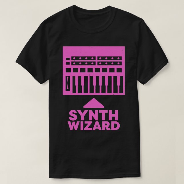 Camiseta Synth Wizard Synthesizer Music Producer (Frente do Design)