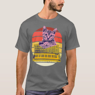 Camiseta Synthesizer & Cat Vintage Analog Synalog Synalog R